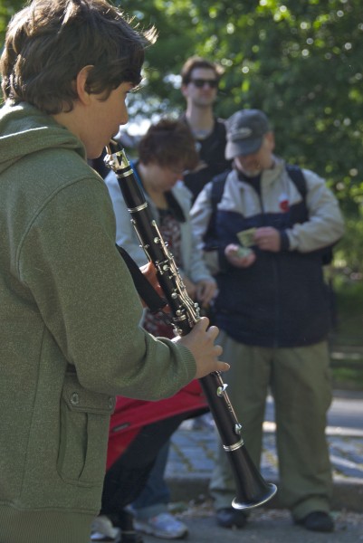 clarinet player in Central Park